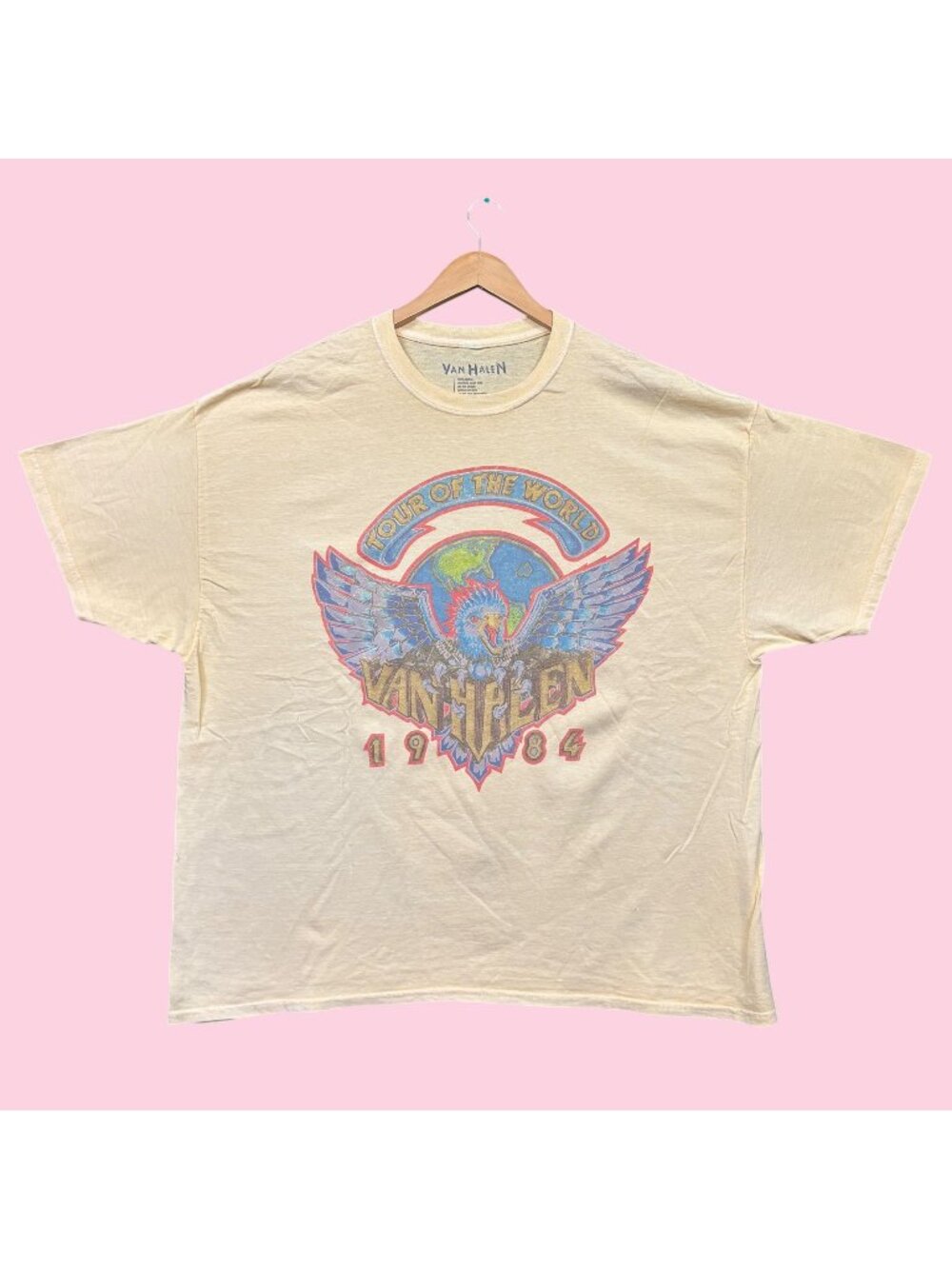Van Halen Tour of The World 1984 Rock Band Oversized Tee L/XL